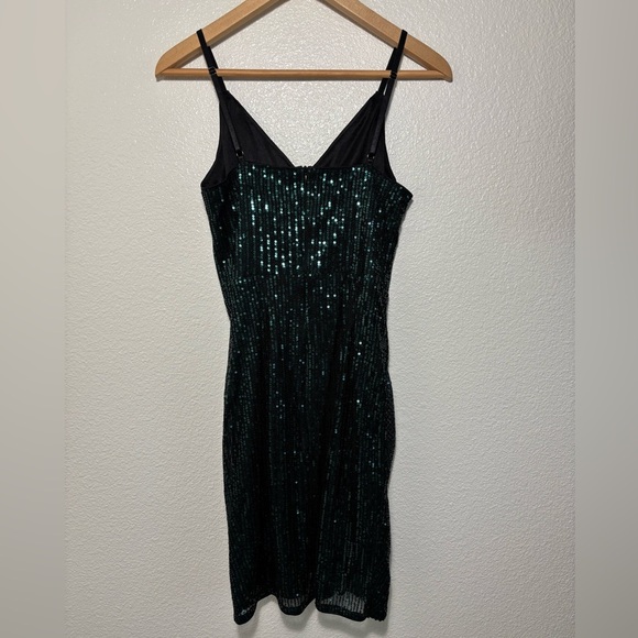Grace Karin Knee Length Green & Black Sequin Cocktail Dress Size Small - Picture 3 of 5